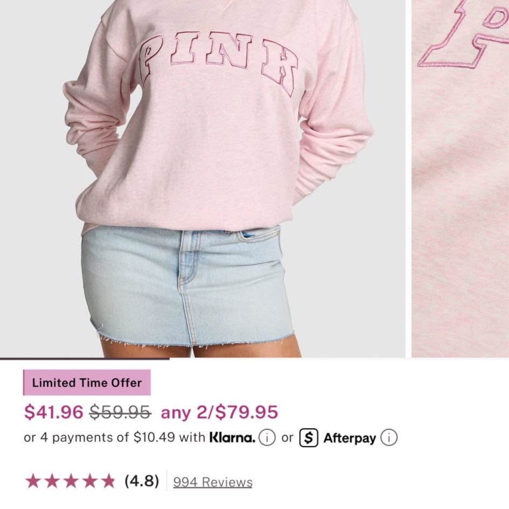 Victoria's Secret Light Pink Crew Neck Sweater